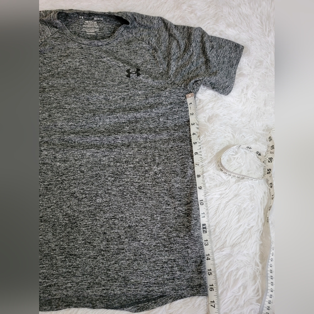 Under Armour Loose Fit Men's Heathered Black Tee Small - Picture 10 of 13